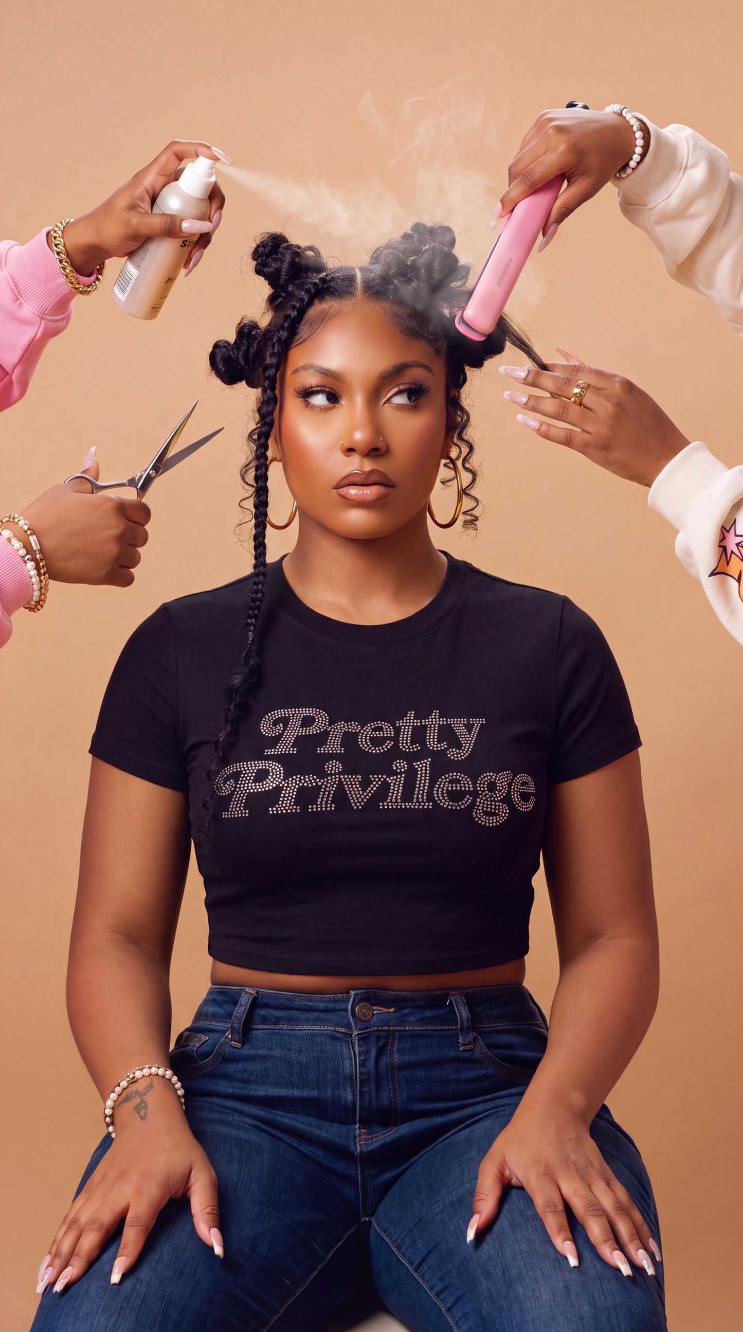Noir Pretty Privilege Baby Tee